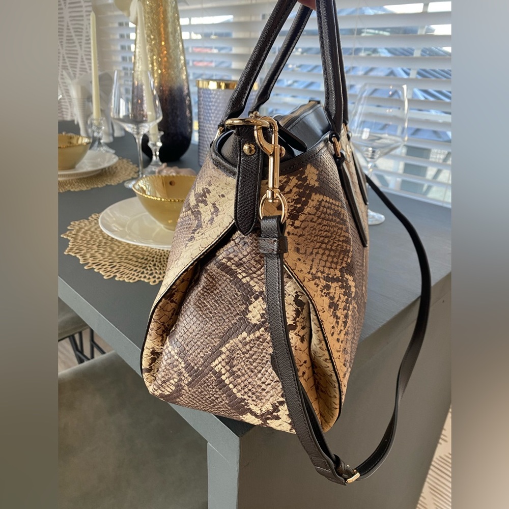 Coach Morgan Satchel In Python Snakeskin Embossed… - image 7